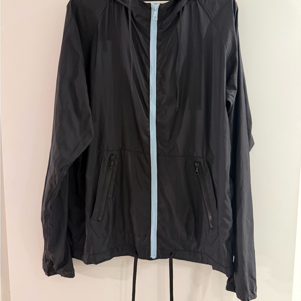 John Elliott Black Jacket with Light Blue Zipper